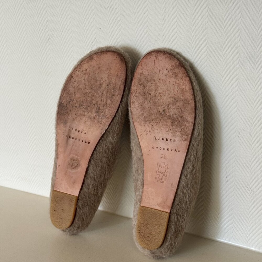 SOLD Lauren Manoongian Wool + Leather Slides - Picture 5 of 6